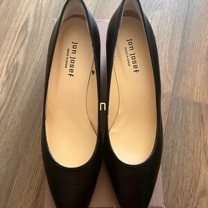 Jon Josef Women's Black Leather Ballet Flats